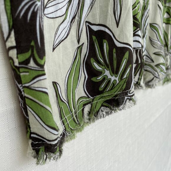 PHILOSOPHY Button Down Womens S Cropped Hawaiian Print Beach Vacation Resort - Picture 6 of 11